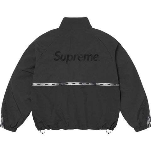 Supreme Logo Taping Track Jacket - Black