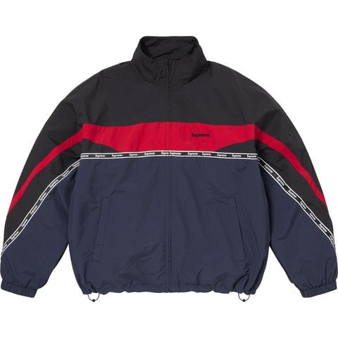 Supreme Logo Taping Track Jacket - Navy