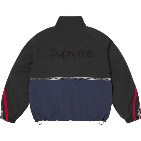 Supreme Logo Taping Track Jacket - Navy