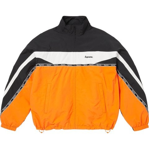 Supreme Logo Taping Track Jacket - Orange