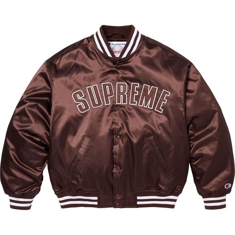 Supreme Supreme®/Champion® Satin Varsity Jacket - Brown