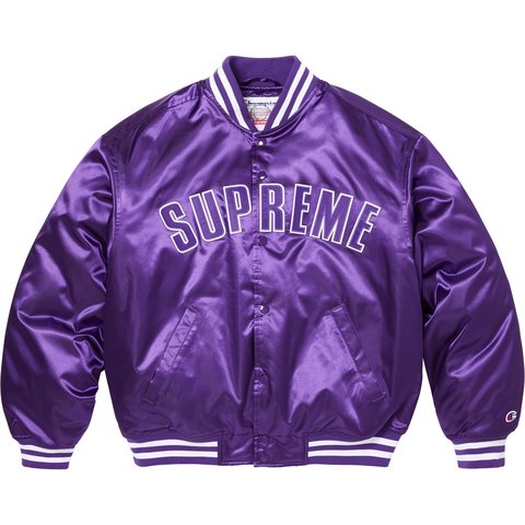 Supreme Supreme®/Champion® Satin Varsity Jacket - Purple