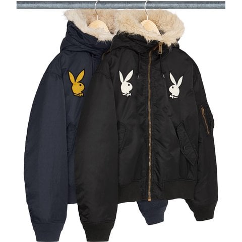 新品未使用定価以下 Supreme Playboy Hooded MA-1 Supreme Playboy Hooded MA-1 Navy Faux Fur Trim Men's | eBay