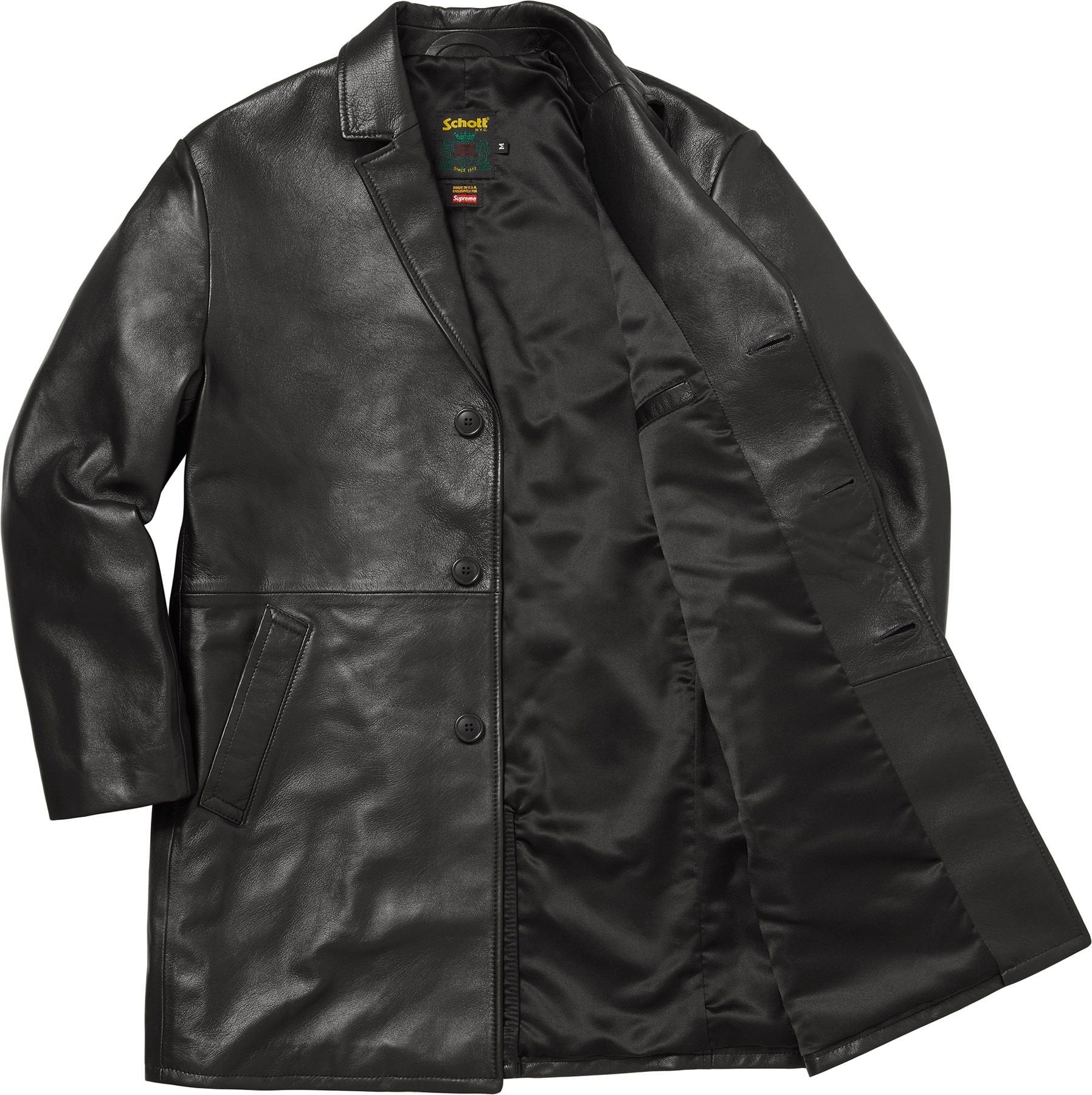 Supreme®/Schott® Leather Overcoat - SupremeCommunity