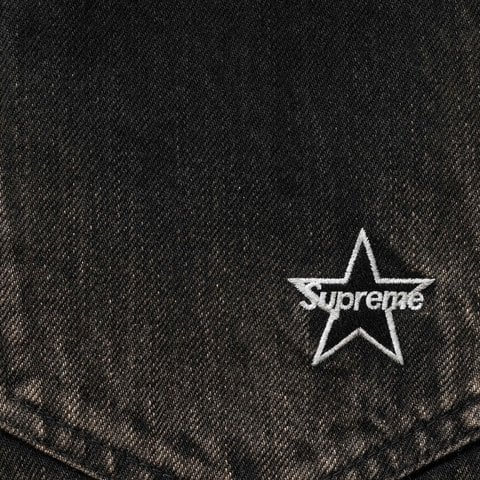 Supreme Distressed Loose Fit Selvedge Jean - Washed Black
