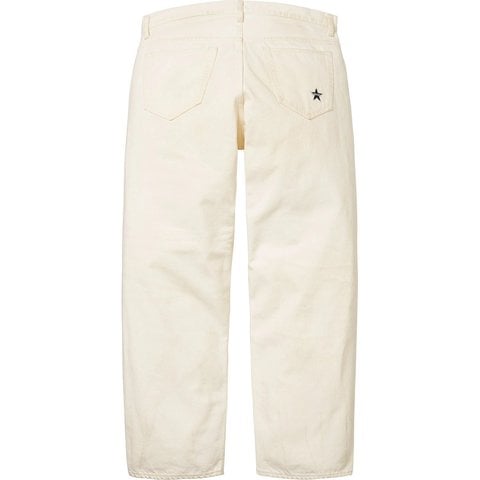 Supreme Distressed Loose Fit Selvedge Jean - Washed White
