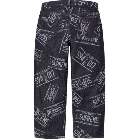 Supreme License Plate Baggy Jean - Rigid Indigo