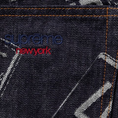 Supreme License Plate Baggy Jean - Rigid Indigo