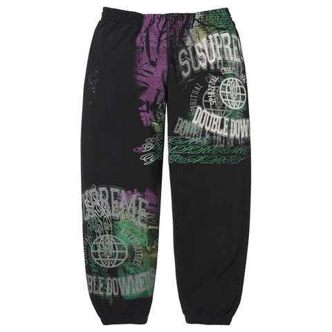 Supreme Overprint Sweatpant - Black