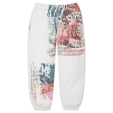 Supreme Overprint Sweatpant - White
