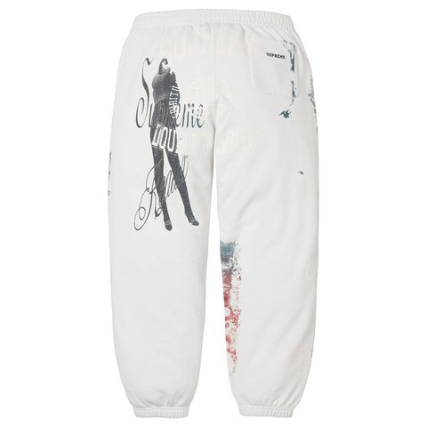 Supreme Overprint Sweatpant - White