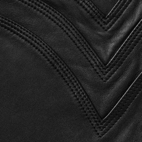Supreme S Logo Leather Baggy 5-Pocket Jean - Black