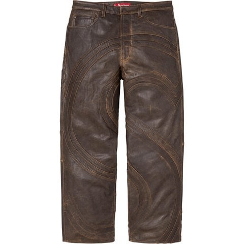 S Logo Leather Baggy 5-Pocket Jean - Supreme