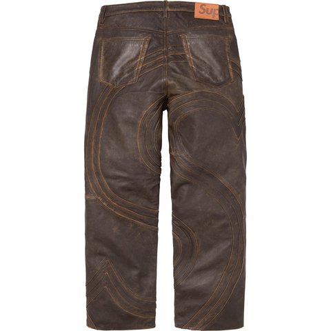 S Logo Leather Baggy 5-Pocket Jean - Supreme
