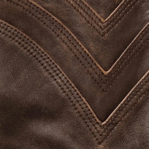Supreme S Logo Leather Baggy 5-Pocket Jean - Brown