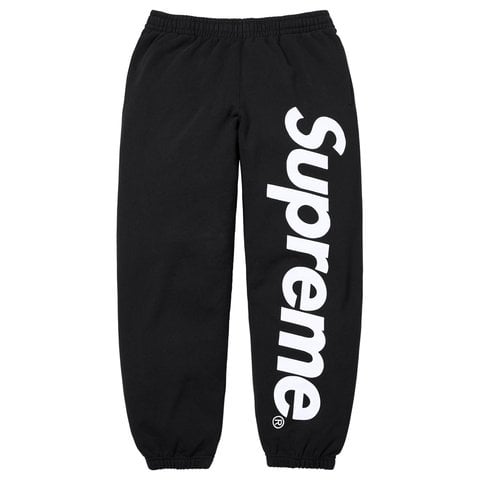 Supreme Satin Appliqué Sweatpant - Black