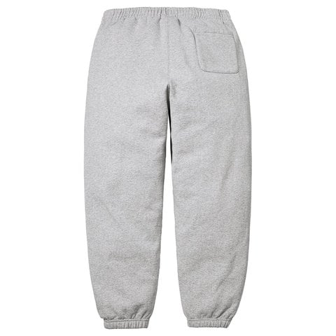 Supreme Satin Appliqué Sweatpant - Heather Grey