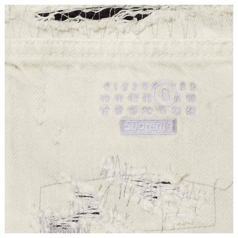 Supreme Supreme®/MM6 Maison Margiela Distressed Loose Fit Selvedge Jean - White