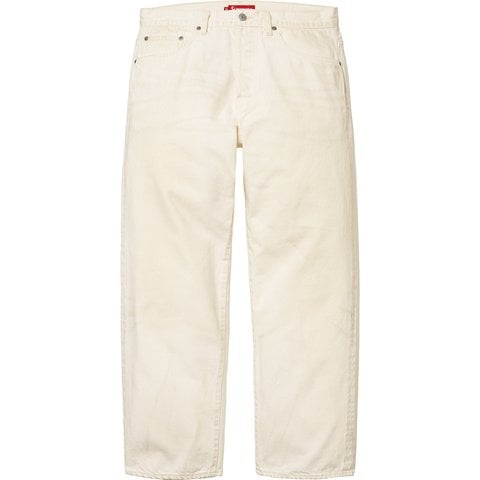 Supreme Distressed Loose Fit Selvedge Jean - Washed White