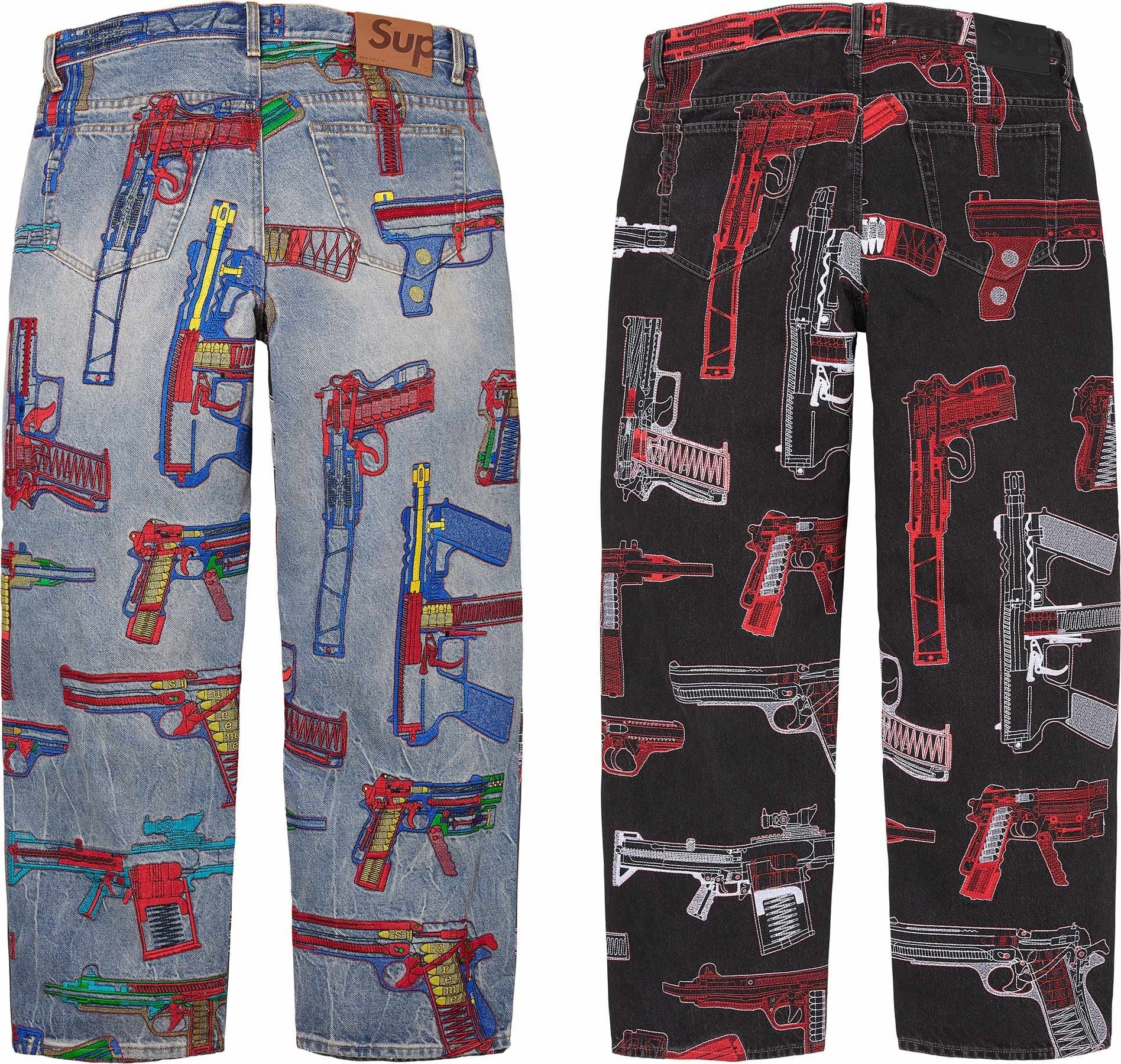 Guns Embroidered Loose Fit Jean - Supreme