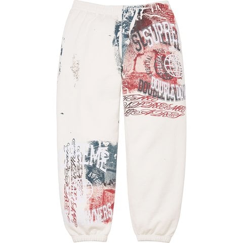 Supreme Overprint Sweatpant - White