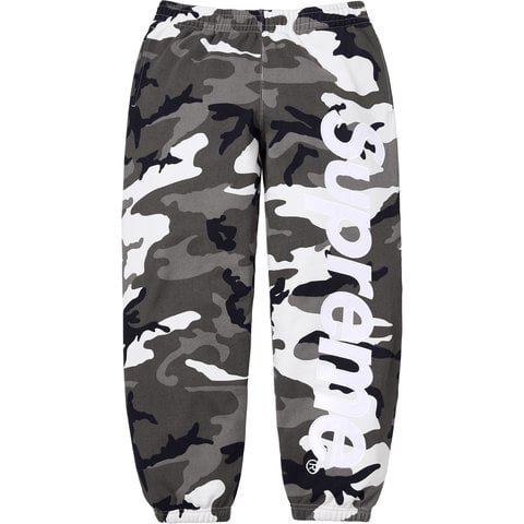 Supreme Satin Appliqué Sweatpant - Snow Camo