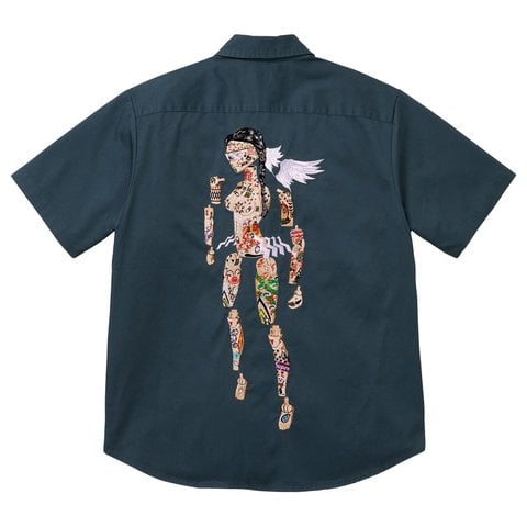Supreme AOI Cyborg S/S Work Shirt - Navy