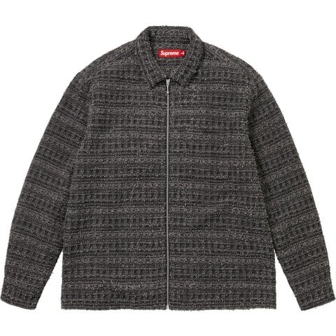 Supreme Bouclé Zip Up Shirt - Black