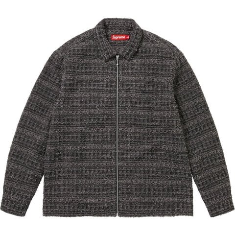 Supreme Bouclé Zip Up Shirt - Black