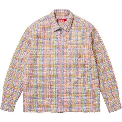 Supreme Bouclé Zip Up Shirt - Multicolor