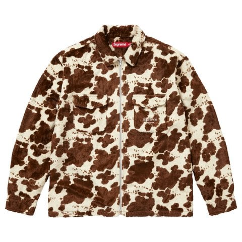 Supreme Faux Fur Zip Up Shirt - Cow