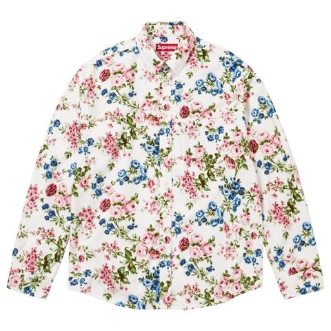 Supreme Floral Flannel Shirt - White