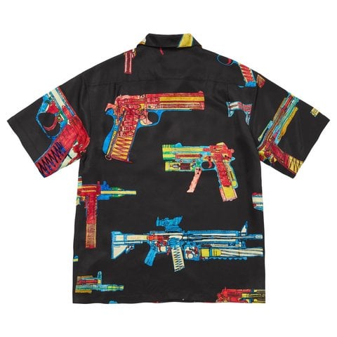 Supreme Guns Silk S/S Shirt Black Lサイズ Alfredo Martinez Guns Silk S/S Shirt - Supreme