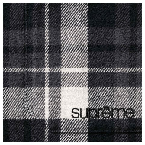 Supreme Hooded Flannel Shirt - Black