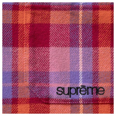 Supreme Hooded Flannel Shirt - Pink