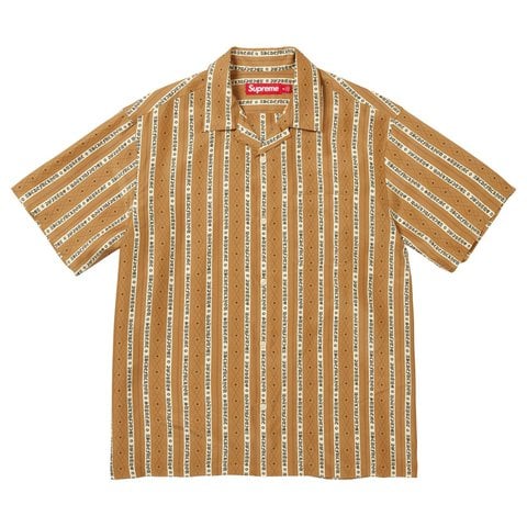 Supreme Old English Stripe Silk S/S Shirt - Gold