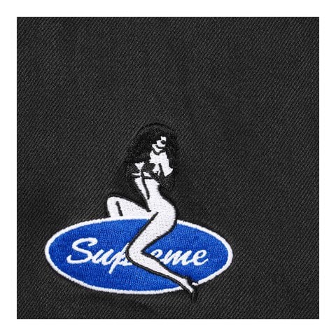 Supreme Quilted Lined Denim Snap Shirt - Washed Black