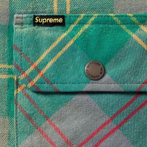 Supreme Quilted Lined Flannel Snap Shirt - Green