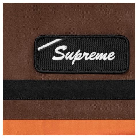 Supreme Silk Zip Up S/S Shirt - Brown