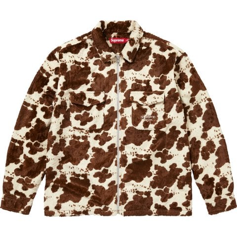 Supreme Faux Fur Zip Up Shirt - Cow