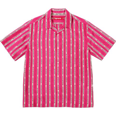Old English Stripe Silk S/S Shirt - Supreme