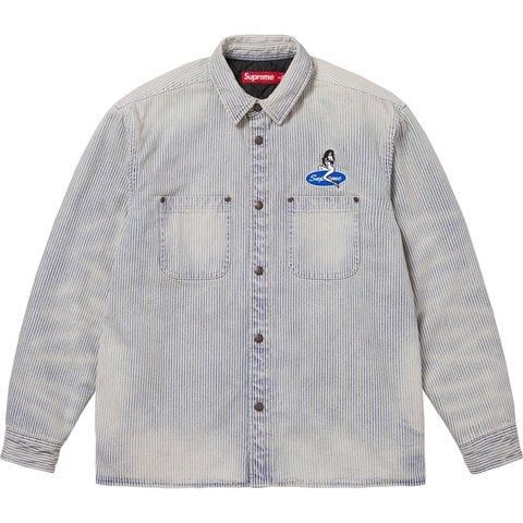 トップス supreme Quilted Lined Denim Snap Shirt M Quilted Lined Denim Snap Shirt - Supreme