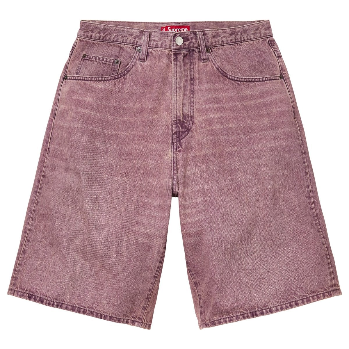 Baggy Denim Short Overdyed Purple