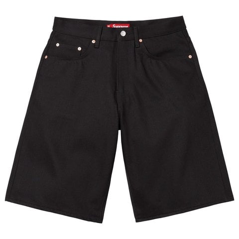 Supreme Baggy Selvedge Denim Short - Rigid Black