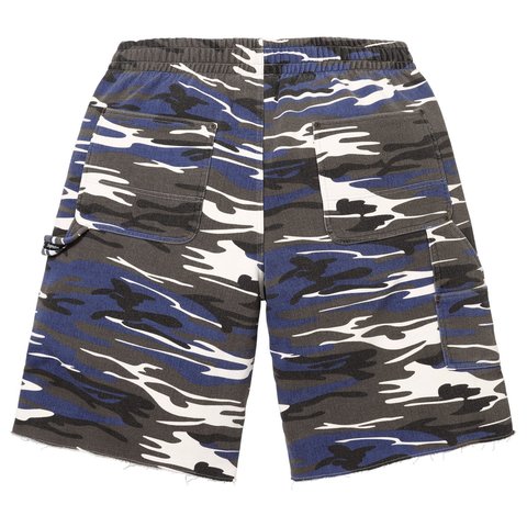 Supreme Double Knee Painter Sweatshort - Blue Camo