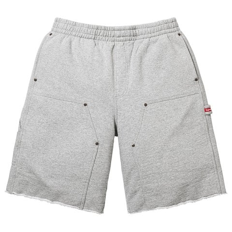 Supreme Double Knee Painter Sweatshort - Heather Grey