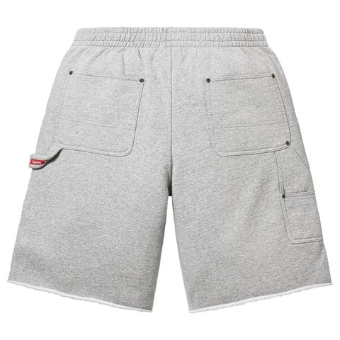 Supreme Double Knee Painter Sweatshort - Heather Grey