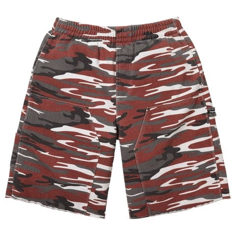Supreme Double Knee Painter Sweatshort - Red Camo