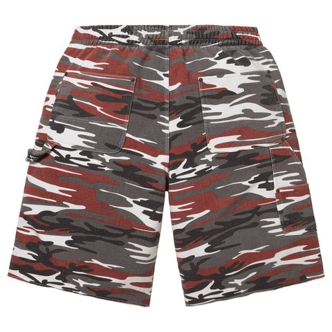 Supreme Double Knee Painter Sweatshort - Red Camo