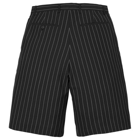 Supreme Pinstripe Wool Trouser Short - Black